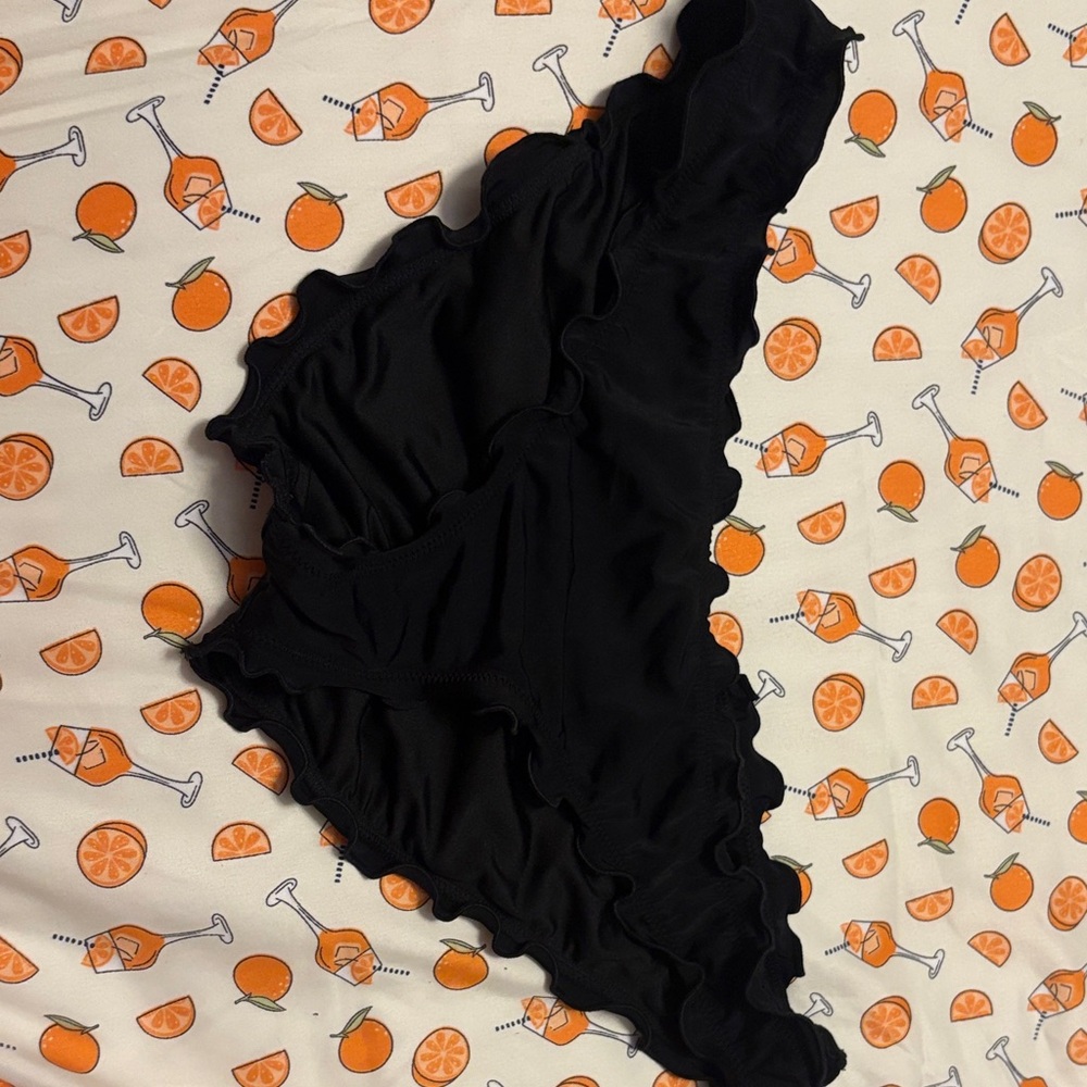 Victoria's Secret Black Ruffled Bikini Bottom